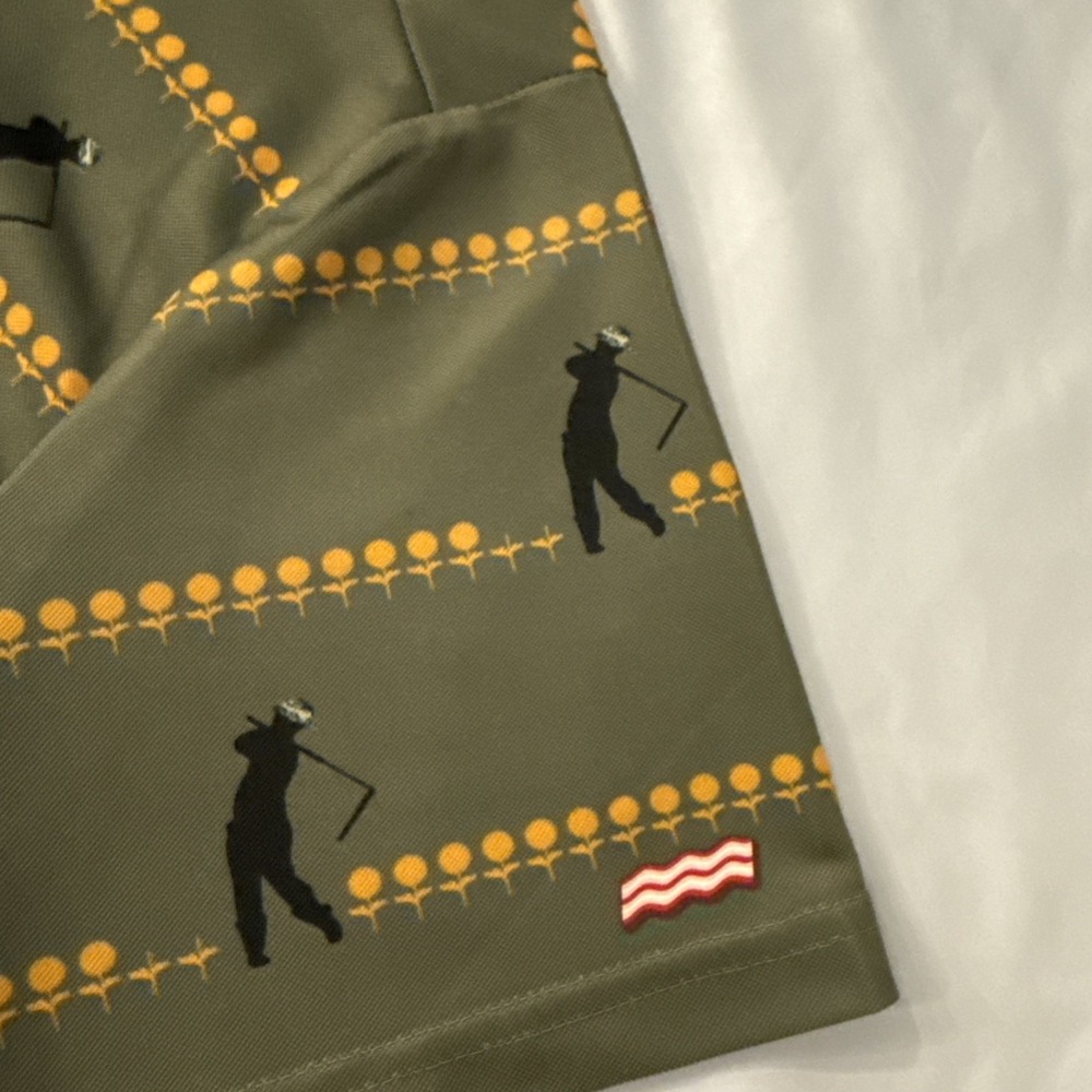 RSVLTS Polo Shirt L Green Golf Caddyshack Breakfast Balls - Picture 6 of 8